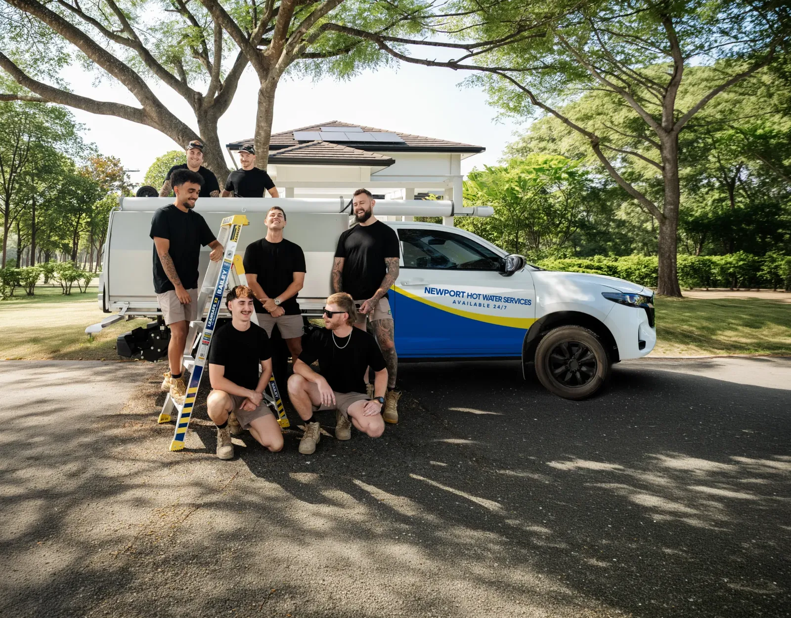 Newport Hot Water Services team and ute